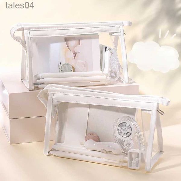 Cosmetic Bags DIY Filles Transparent Sac Cosmétique Femmes Fermeture Éclair Clair Sacs De Maquillage Étui À Crayons Voyage PVC Bain De Toilette Lavage Sac De Rangement Pochette YQ240220