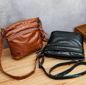 Bolsas cosméticas bolsas de cremallera dobles retro cuerpo cruzado para mujeres sobre el hombro 99456