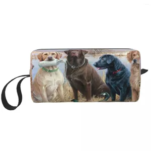 Sacs à cosmétiques chasse au canard Labrador Retrievers, trousse de maquillage Portable pour voyage Camping activité extérieure bijoux de toilette