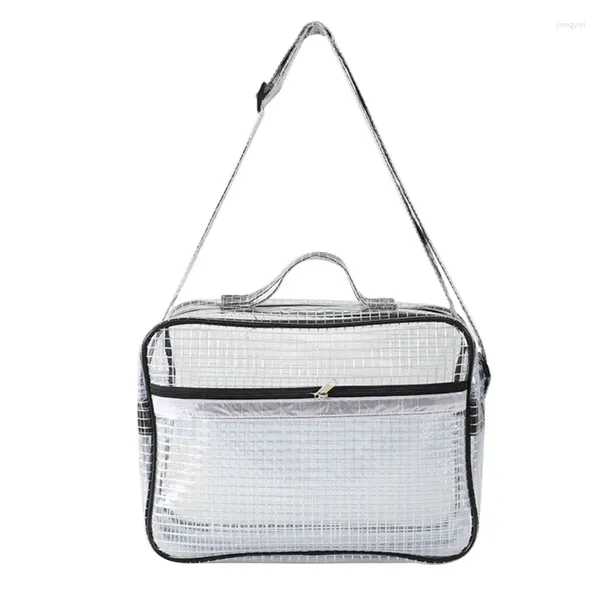 Bolsas de cosméticos E74B impermeable bolsa de ingeniero de sala blanca antiestática PVC transparente bandolera hombro portátil herramienta organizador portador