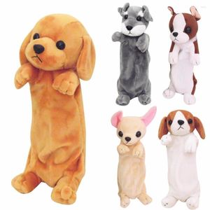 Bolsas de cosméticos Eskimo Dog Plush Soft Doll Toys Estuche de lápices Schnauzer School Office Supplies Regalo para niños