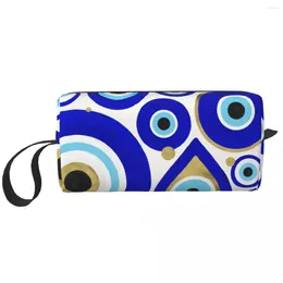 Sacs de cosmétiques Charmes pour les yeux maléliques grand sac de maquillage Sac de beauté Pouche voyage Greek Amulet Nazar Luck