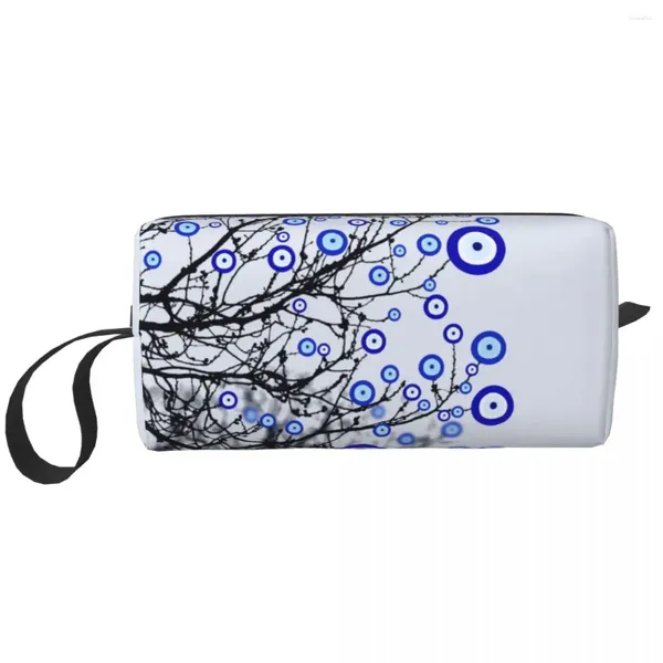 Sacs à cosmétiques Evil Eye Tree Sac de maquillage Pochette Amulette grecque Nazar Lucky Toilette Petit rangement Hommes Femmes