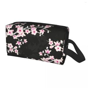 Cosmetische tassen mode kersen bloesem Japan sakura reis toilettas tas voor dames bloemen bloemen make -up schoonheid opslag dopp kit