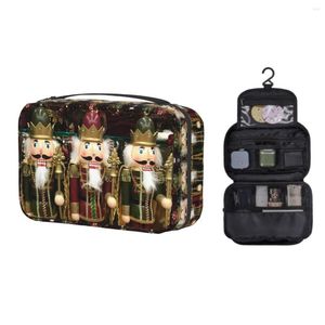 Sacs de cosmétique Fashion Christmas Nardcracker Trio Travel Toitrage Sac Femmes suspendues Noël Toy Soldats Gift Makeup Dopp Kit