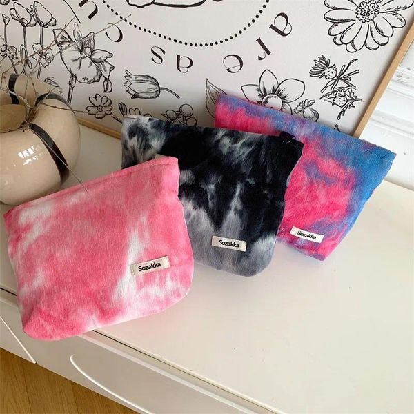 Bolsas de cosméticos de pana para mujer, bolsa de almacenamiento para teléfono, lápiz labial de viaje, kit de aseo, bolsos de maquillaje, cartera, organizador