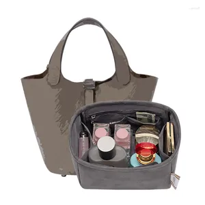 Cosmetische tassen Fluffy Purse Organizer Insert voor Picotin 18 22 Women Luxe Design Handtas Protector Travel Make -up Pouches Bag voering