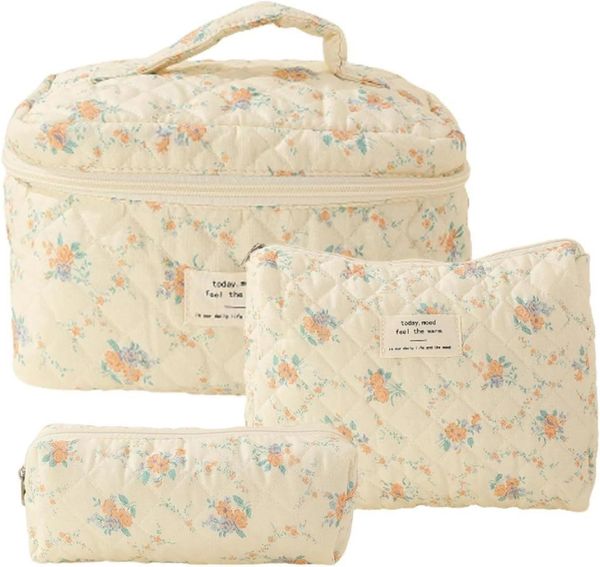 Sacs de cosmétiques pour sacs de maquillage pour femmes (3 pc), sac de maquillage de rangement organisateur, sacs de toilette de voyage, sacs à main