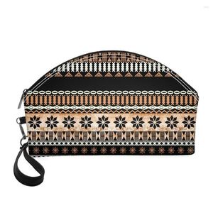 Sacs à cosmétiques pour femmes luxe Portable organisateur de maquillage accessoires de voyage fermeture éclair Mini portefeuille polynésien Tribal Samoa impression personnalisée
