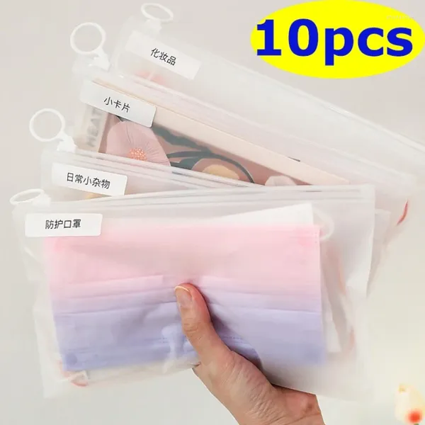 Bolsas de cosméticos con cremallera esmerilada y lengüeta para tirar, calzoncillos de viaje para el hogar, organizador de embalaje de ropa interior, almacenamiento de joyas resellable