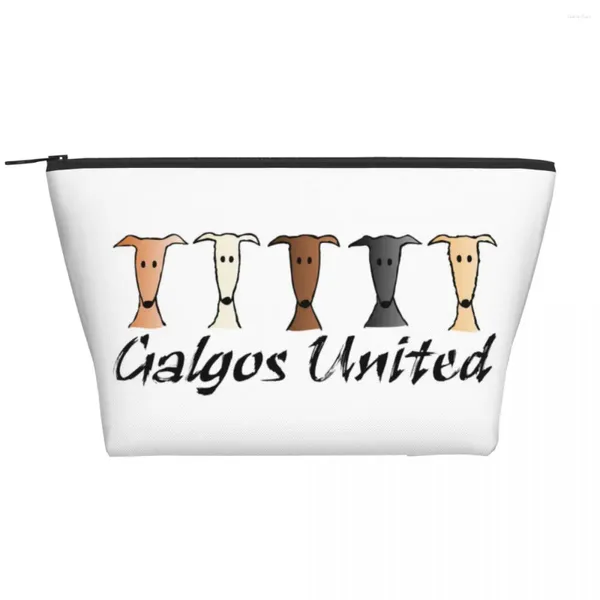 Bolsas cosméticas Galgos United Greyhound Travel Bag Women Sighthound Whippet Dog Makeup Organizer Lady Beauty Storage Dopp Kit