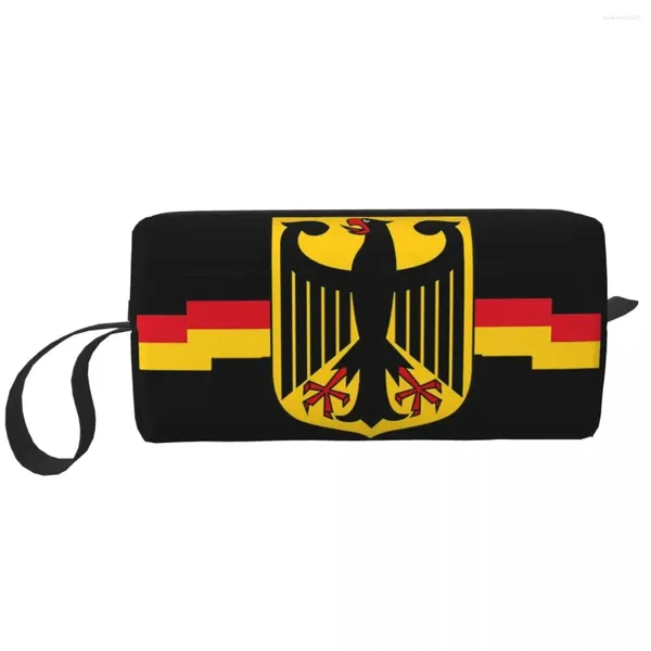 Sacs à cosmétiques allemand sur bouclier, sac de maquillage pour femmes, organisateur de voyage, Kawaii, drapeau allemand, sacs de toilette de rangement