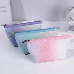 Bolsas de cosméticos hexagonales para mujer, bolsa de almacenamiento sencilla, serie de colores degradados, maquillaje, lápiz labial de alta capacidad