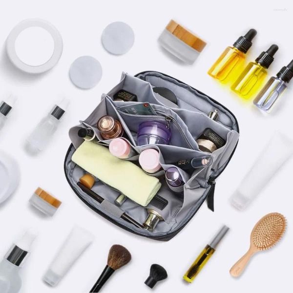 Bolsas de cosméticos, bolsa de maquillaje de alta capacidad, portátil, impermeable, tela Oxford, almacenamiento de cosméticos, estuche de aseo, viaje