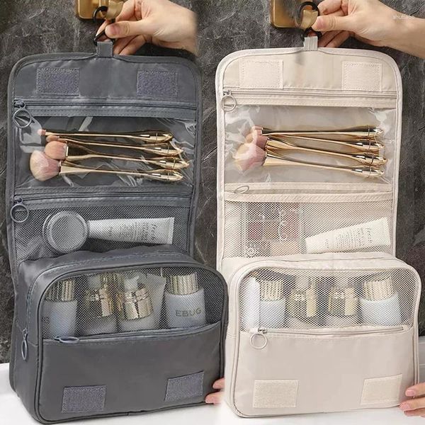 Bolsas de cosméticos de alta capacidad para maquillaje de viaje para hombres y mujeres, bolsa de lavado impermeable, organizador de artículos de tocador, almacenamiento separado en seco y húmedo