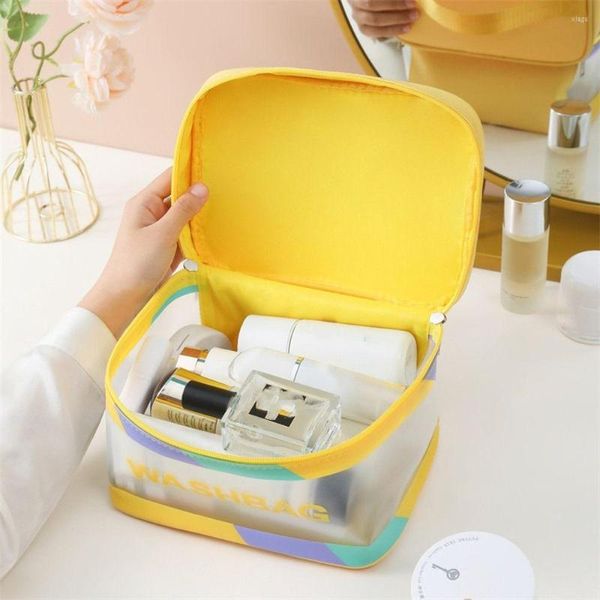 Sacs à cosmétiques de haute qualité Transparent grande capacité organisateur de voyage étanche pochette de maquillage PVC étuis de maquillage clairs