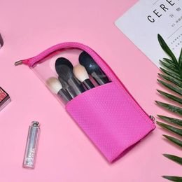 Organizador de topeador de bolsas cosméticas Organizador de maquillaje Zipper Lipstick Lipstick Nylon Bag Case de estuche Transparente