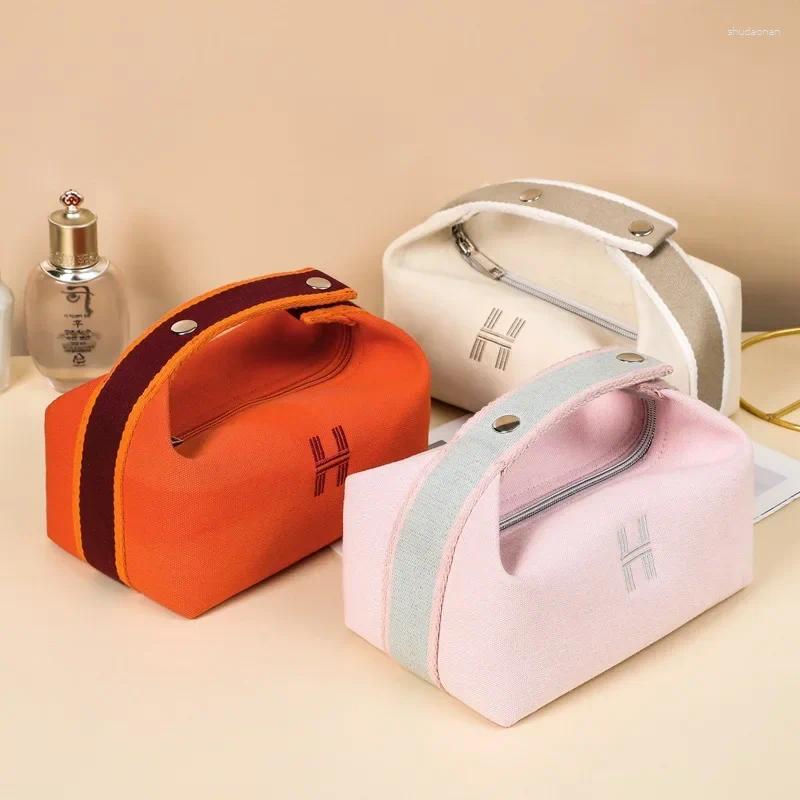 Cosmetic Bags Ins Simple Waterproof Canvas Makeup Pouch Fashion Fall Bag Women Organizer Toiletry Travel Cosmetics