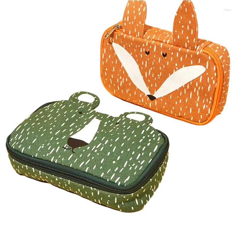 Cosmetic Bags Kawaii Cartoon Bag Women's Cute Bear Portable Toiletry Travel Makeup Organizer Pouch Beauty Case