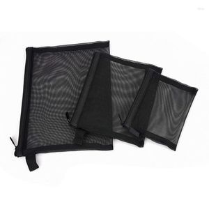 Cosmetische tassen KF-Zipper Mesh Pack van 3 (S/M/L) Beauty Make-up Accessoires Organisator Reistoiletiekit Set Storage Pouch