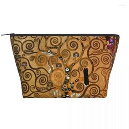 Sacs cosmétiques Klimt Tree of Life Trapezoidal Portable Makeup Daily Rangement Bag Bag pour Travel