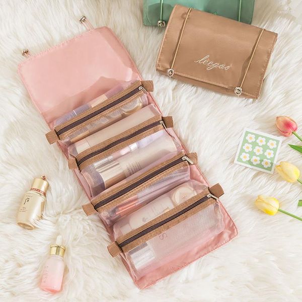 Sacs à cosmétiques Version coréenne maquillage Portable grande capacité voyage sac de lavage détachable crayon à sourcils stockage
