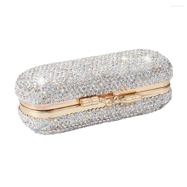 Sacs de cosmétique Mesdames Universal Vintage Home Travel Portable Gift Lipstick Case Organisateur avec miroir Diamonds brillant Daily Clip Holder