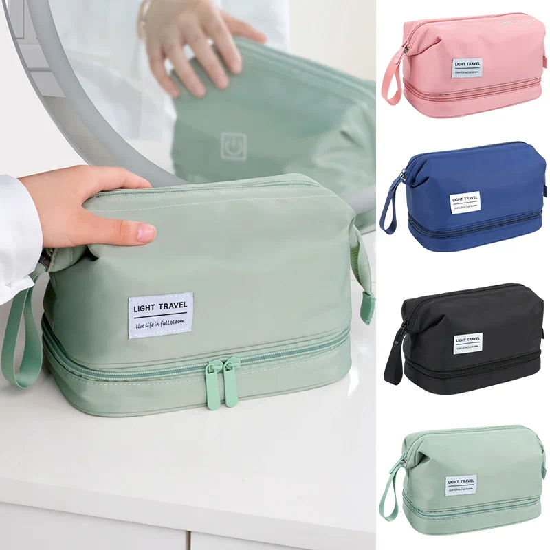 Cosmetic Bags Large-capacity Big Bag Women Double Zipper Waterproof Makeup Travel Toiletry Make Up Organizer Neceser Mujer
