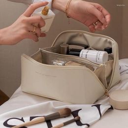 Sacs à cosmétiques grande capacité sac en cuir PU trousse de maquillage organisateur Portable pochette de rangement femmes toilette pour femmes filles