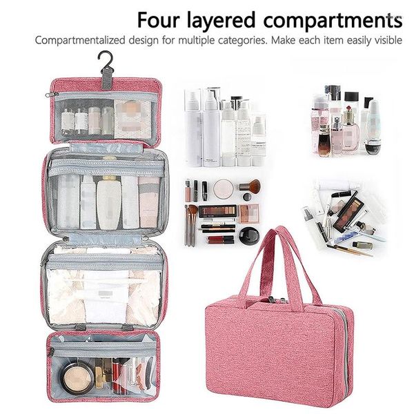 Bolsas cosméticas Bolsa de tocador grande Bolsos de tocador impermeable Magno de viaje de maquillaje de navegación Organizador de almacenamiento Suministros de baño Suministros de baño