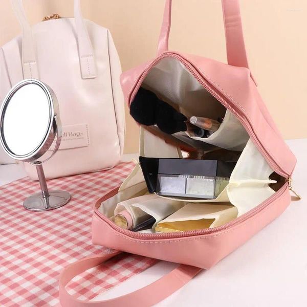 Lettre de sacs de cosmétiques Sac en cuir élégant Zipper multifonction voyage lavage grande capacité étanche maquillage sage extérieur