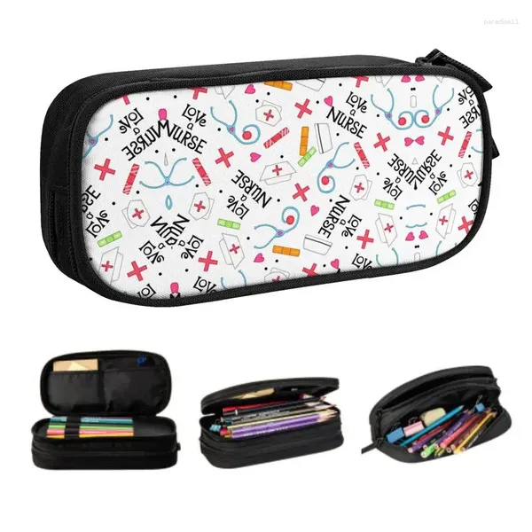 Les sacs de cosmétiques aiment un étui à crayon pour une fille de garçon grand rangement infirmière ECG Box Box Sac Paperierie