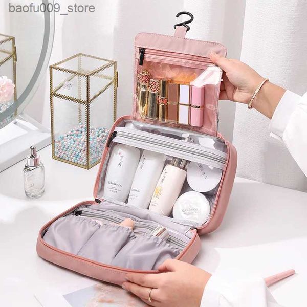 Bolsas de cosméticos Bolsa de artículos de tocador para colgar de lujo Seco húmedo Separado Bolsa de cosméticos a prueba de agua Accesorios de viaje Cepillo de toalla Organizador de lápiz labial Estuche Q231229