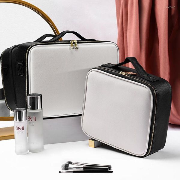 Bolsas de cosméticos Bolsa de maquillaje Almacenamiento blanco avanzado Portátil Salir con artista de maquillaje Caja de herramientas de tatuaje a prueba de agua. E675