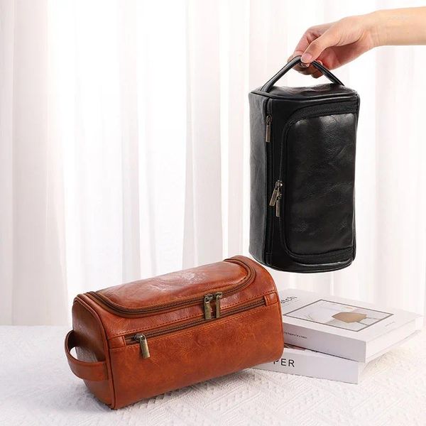 Bolsas de cosméticos Bolsa de maquillaje lateral para damas Retro impermeable viaje de negocios viajes de gran capacidad productos para el cuidado de la piel almacenamiento artículos de tocador