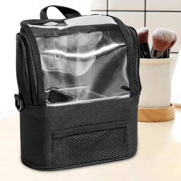 Bolsas de cosméticos, soporte para brochas de maquillaje, artículos esenciales de viaje, gran apertura, viaje de negocios para baño, oficina, dormitorio, hogar