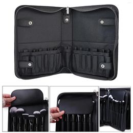 Sacs cosmétiques Broussages de maquillage Sac Organisateur Black Zipper Design Compact pour Brosse à paupières