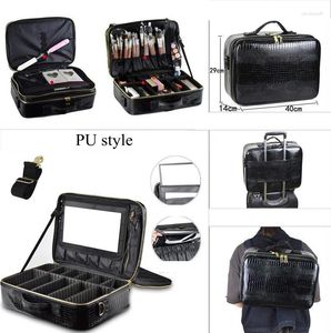 Cosmetic Sacs Makeup Case Extra Large Sac pour femmes Artiste Artiste Box Organisateur de stockage de rangement de brosse à ongles avec diviseur