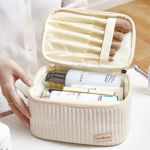 Cosmetische tassen Make-up voor vrouwen Reizen Toilettas Leuke hoesjes Tas Draagbare effen kleur Organizer Box Neceser PU-leer