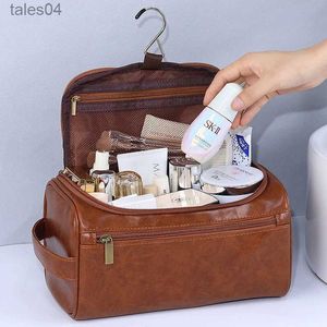 Cosmetische tassen Heren Vintage luxe toilettas Reisbenodigdheden Cosmetische make-up koffers Heren Hangende opbergorganisator Waszakken YQ240220