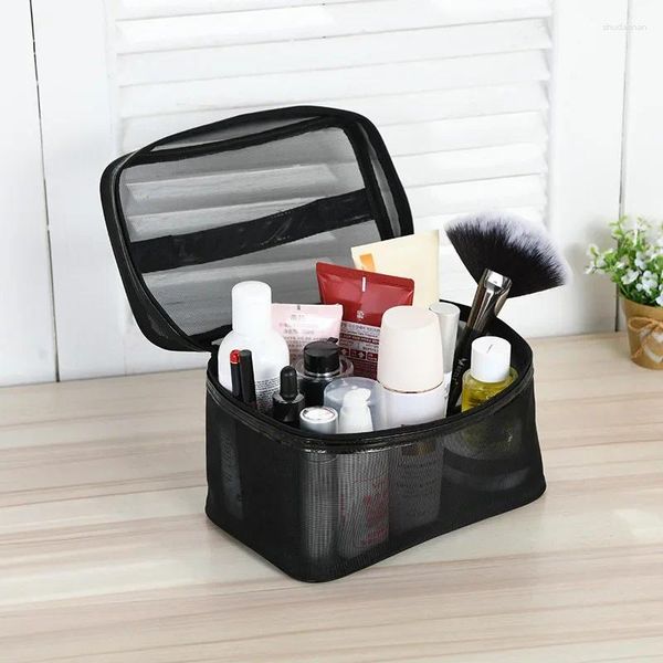 Bolsas de cosméticos de malla transparente para viajes de negocios, bolsa portátil para productos de cuidado de la piel, organizador de Gel de ducha de viaje de bolsillo