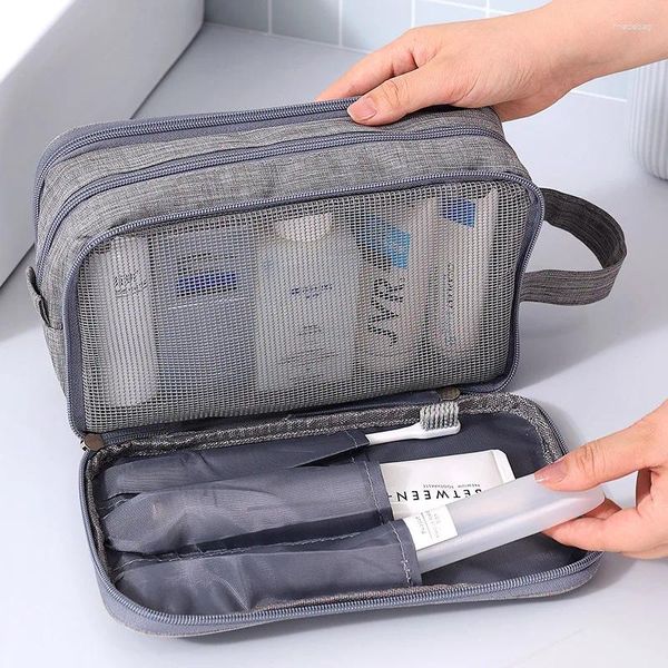 Bolsas de cosméticos Mini bolsa de ducha artículos de tocador bolsa de viaje de alta calidad con gancho organizador almacenamiento colgante estuches de lavado de baño