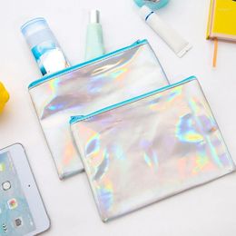 Cosmetische tassen Multifunctionele waterdichte laser Zipper Bag Opslag mode draagbare make -up pouch Student Pencil -briefpapier
