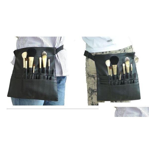 Sacs Cosmétiques Nouvelle Mode Maquillage Brosse Titulaire Stand 22 Poches Sangle Ceinture Noire Taille Sac Salon Artiste Organisateur Drop Delivery Santé Dhekb