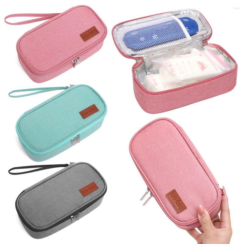 Kosmetiktaschen Oxford Thermoisolierte Diabetiker-Taschenkühltasche ohne Gelschutz Medicla Kühler Gefrierschrank für