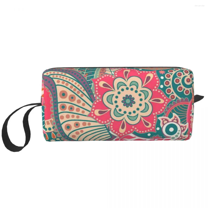 Cosmetic Bags Painting Flower Portable Makeup Case For Travel Camping Outside Activity Toiletry Jewelry Bag