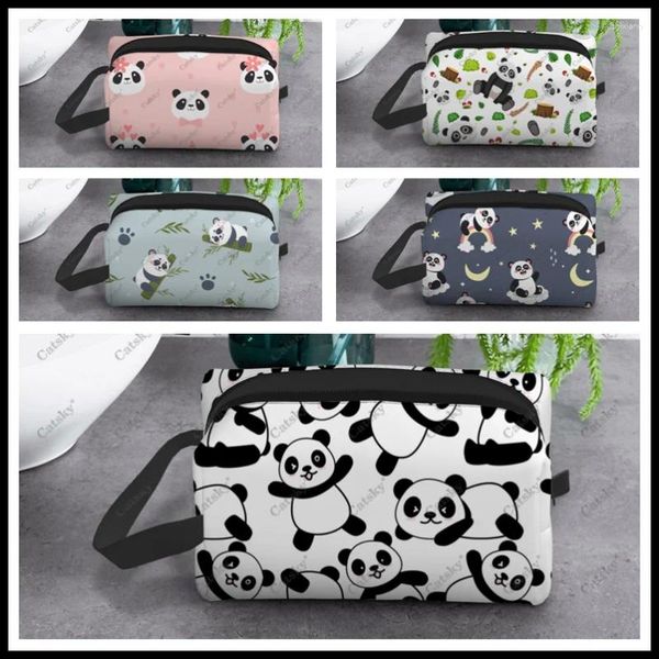 Bolsas cosméticas Bolsa de diseño de patrones de panda Fashion's Beurly Gran capacidad Caja de cuidado de la piel Almacenamiento de almacenamiento de tocador