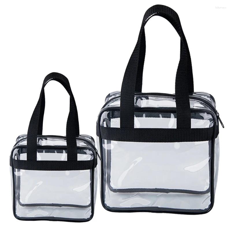 Sacos cosméticos portátil transparente saco de maquiagem viagem à prova dwaterproof água bolsa de armazenamento feminino lavagem pvc grande capacidade claro