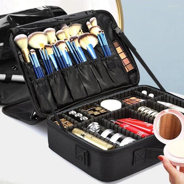 Sacs à cosmétiques, trousse de maquillage professionnelle, édition coréenne, mode femme, grande capacité, voyage, Portable, rangement d'outils de broderie d'ongles