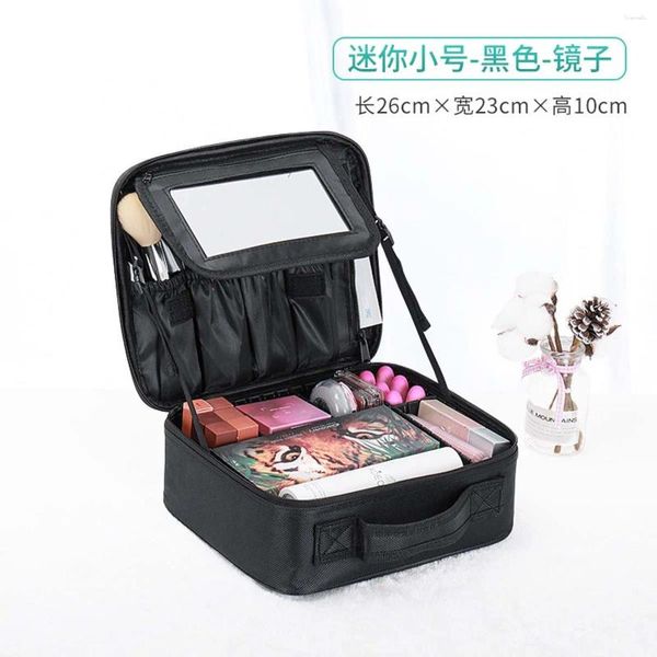 Sacs à cosmétiques Sac de maquillage professionnel pour femmes avec miroir diviseur réglable vente boîte de voyage grande capacité tatouage ongles Portable